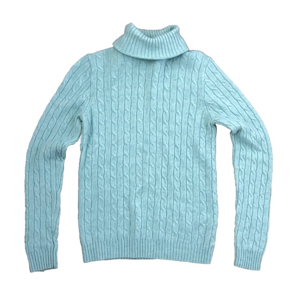 J. Crew Y2K Mint Green Ribbed Turtleneck Sweater size small